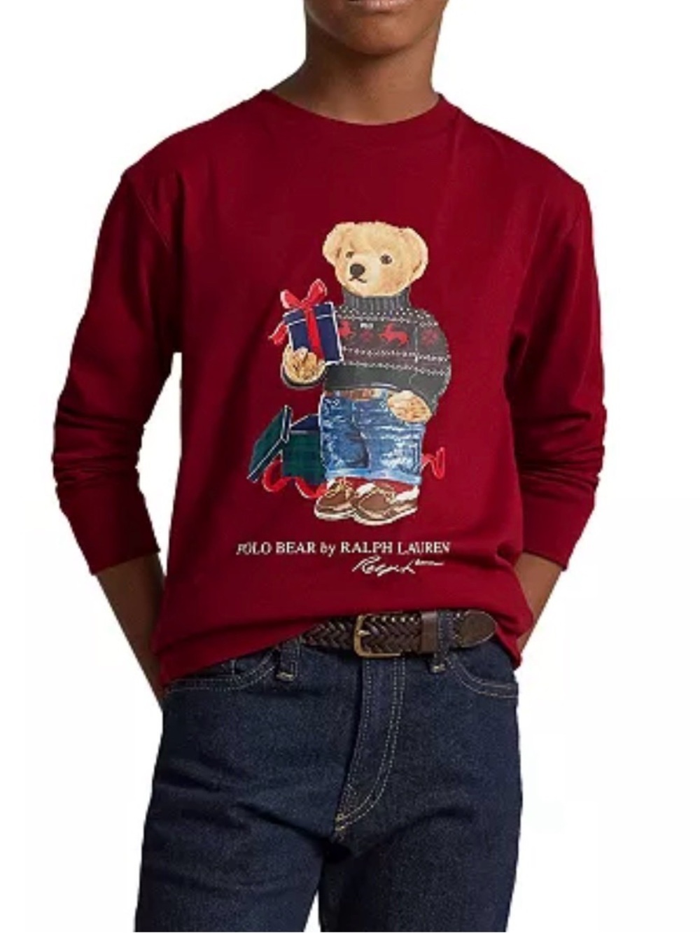 Big Boys Polo Bear Cotton Long-Sleeve T-shirt
